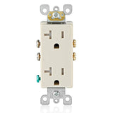 Leviton T5825 20 Amp Decora Tamper-Resistant Duplex Electrical Wall Outlet - Light Almond