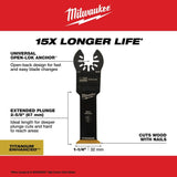 Milwaukee 1-1/4 in. W Bi-Metal Open-Lok Oscillating Blade Multi-Material 1 pk