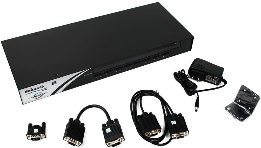 Linkskey Prima 16-Port USB/PS2 KVM Switch 19-Inch Rackmount 1U with OSD and Daisy Chain (LKV-9316)