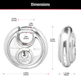 Master Lock 40KADPF Round Padlock with Shielded Shackle, Stainless Steel,Silver