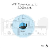 NETGEAR Nighthawk WiFi 6 Router (RAX36S) | 4-Stream Gigabit Router AX3000 Dual-Band Wireless Speed (Up to 3Gbps) Covers up to 2,000 sq. ft., 25 Devices | Includes 1-Year Armor Internet Security