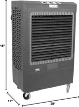 Hessaire MC61V Portable Evaporative Cooler, 5300 Cubic Feet per Minute, Cools 1,600 Square Feet