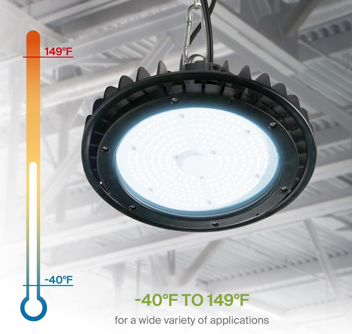 ASD UFO LED High Bay Light 150W, 19,479lm, 5000K Daylight, Dimmable, 120-277V, UL & DLC Premium, Commercial Bay Lighting for Warehouse Area, High Bay LED Shop Lights, Waterproof IP69K