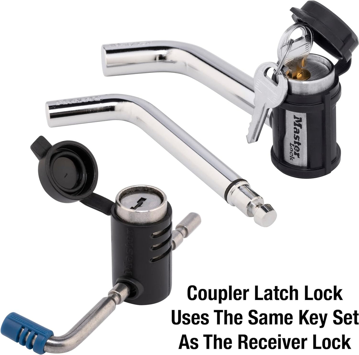 Master Lock 2848DAT Key Alike Set with Receiver and Coupler Latch Locks, 2-Piece Set