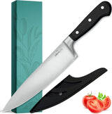 Olive Joy Chef Knife, 8 Inch Kitchen Knife, Professional Chefs Knife with Sheath in Gift Box, Great for Chopping, Cutting and Slicing Meat, Vegetables