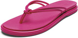 OLUKAI Aka Women's Beach Sandals, Water-Friendly Flip-Flop Slides, All-Day Comfort & Support, Stylish & Vibrant Colors, Pink Plumeria/Pink Plumeria, 7