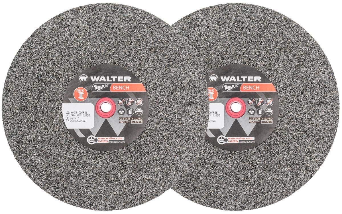 Walter 12E657 Bench Grinding Wheel - Fine Grit 60, 10 in. Finishing Wheel for Bench and Pedestal Grinders. Abrasive Finishing Supplies