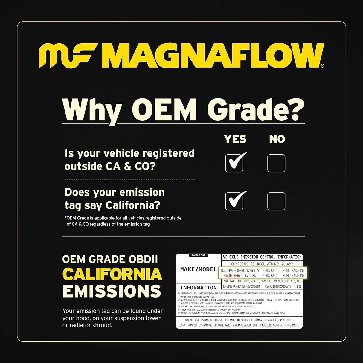 MagnaFlow Catalytic Converter 51065: 2.25"/2.25" Inlet/Outlet, OEM Grade, Universal Fit (EPA Compliant)