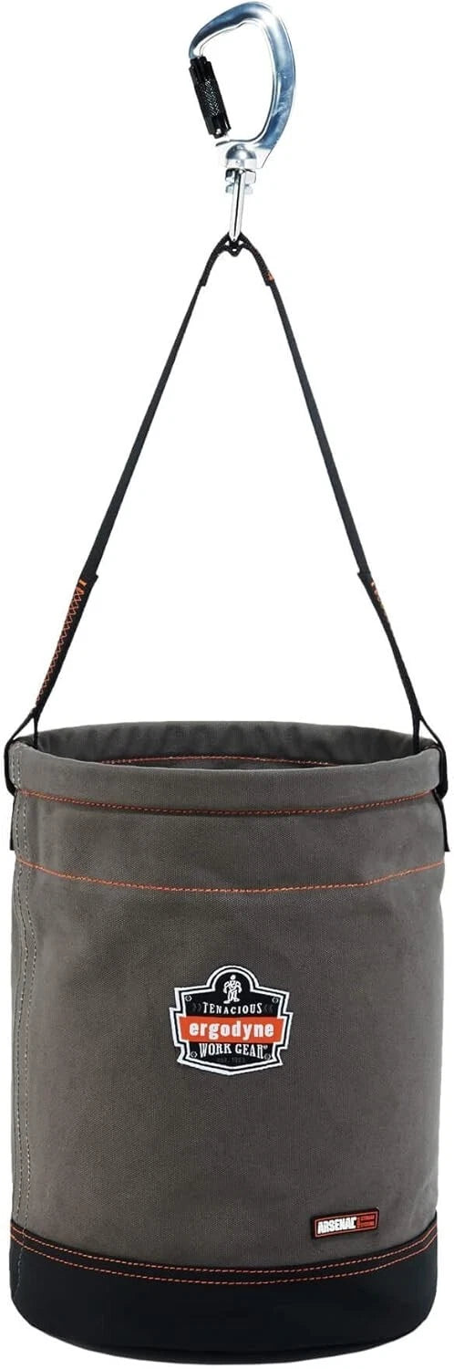 Ergodyne 14940 Arsenal 5940 Swiveling Carabiner Canvas Hoist Bucket, Gray