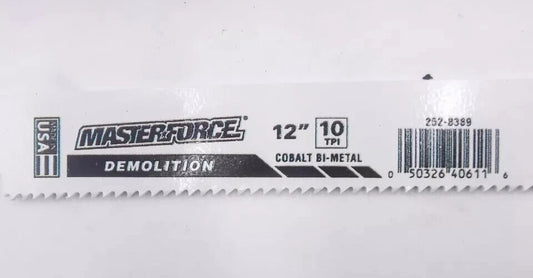 Masterforce Demolition 12" Cobalt Bi-Metal 10 TPI Reciprocating Blades 15pcs