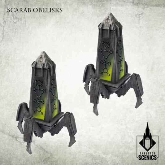 Kromlech KRTS155 Scarab Obelisks [Nekropolis Immortal City] (Tabletop Scenics)