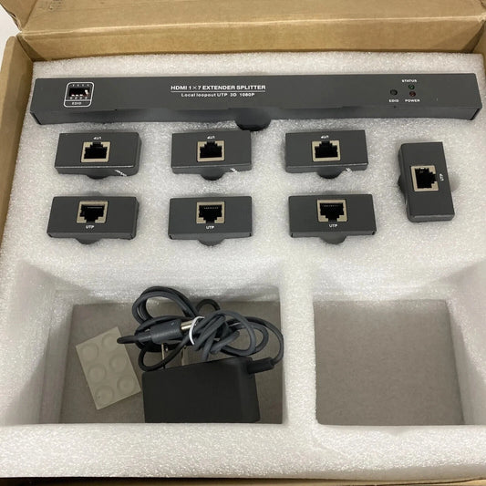 HTS0107 POC PoE 1x8 HDMI Splitter Extender Supports 3D 1080P 16 EDIDs