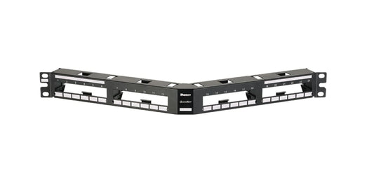QAPP24BL Panduit QuickNet Angled Patch Panel 24 Port 1 RU Black Modular