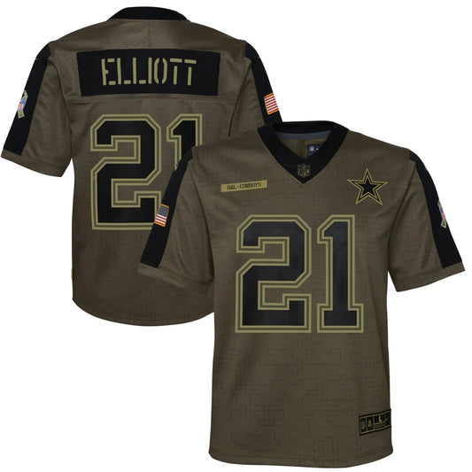 Nike Ezekiel Elliott #21 Salute to Service NFL Dallas Cowboys Jersey Mens Size S