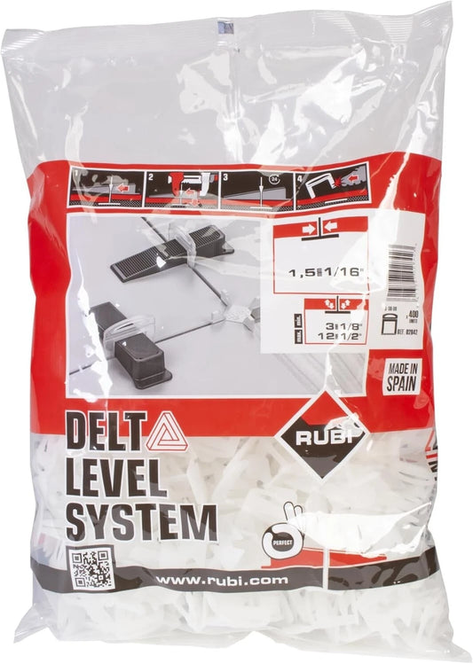 Rubi Tools Delta Tile Leveling System 1/16" (1.5MM) 400 Count