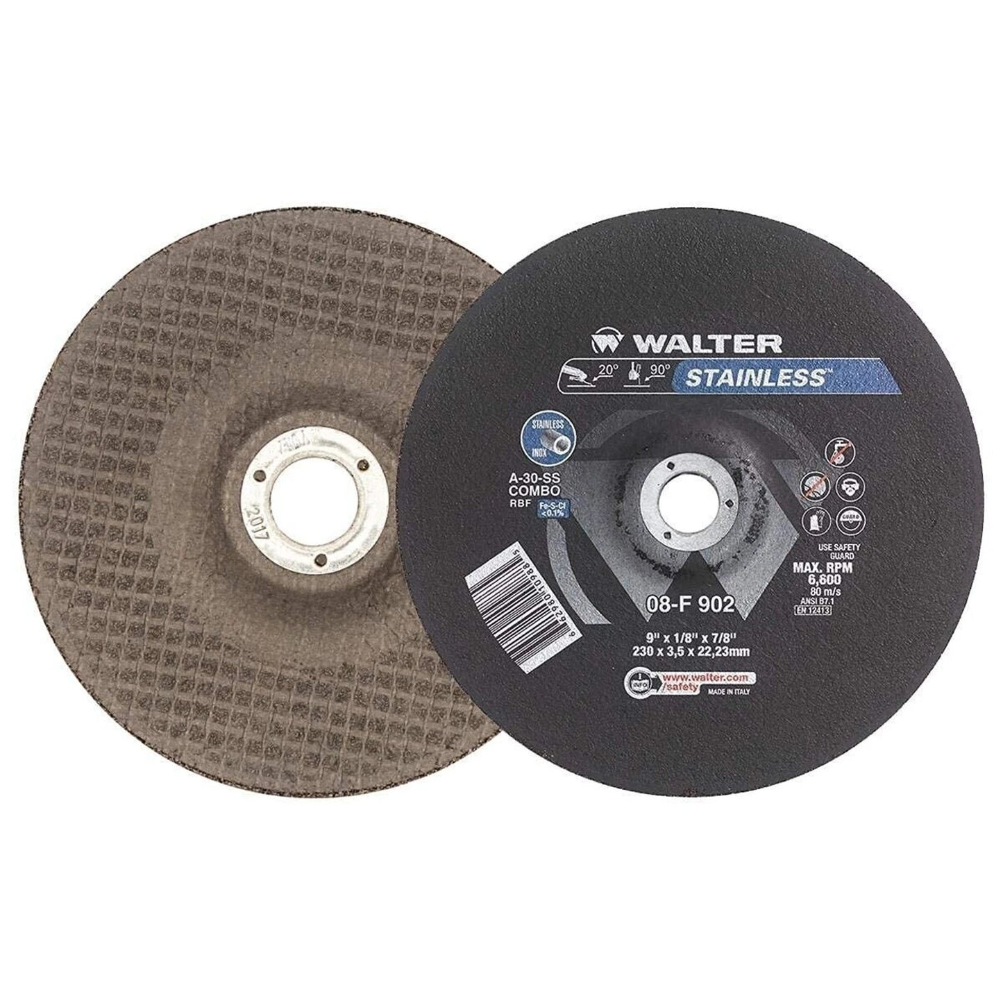 Walter 08F702 Stainless Grinding Cutting Wheel [Pack of 25] A-30-SS Grit 7 Inch