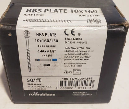 NEW - rothoblaas HBS Plate 10 mm x 160 mm - HBSP10160 - 50 Pack - FREE SHIPPING