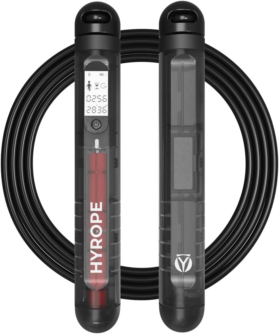 HYGEAR HYROPE PRO Smart Jump Rope with Performance Tracking, Cardio, Black