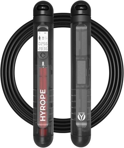 HYGEAR HYROPE PRO Smart Jump Rope with Performance Tracking, Cardio, Black