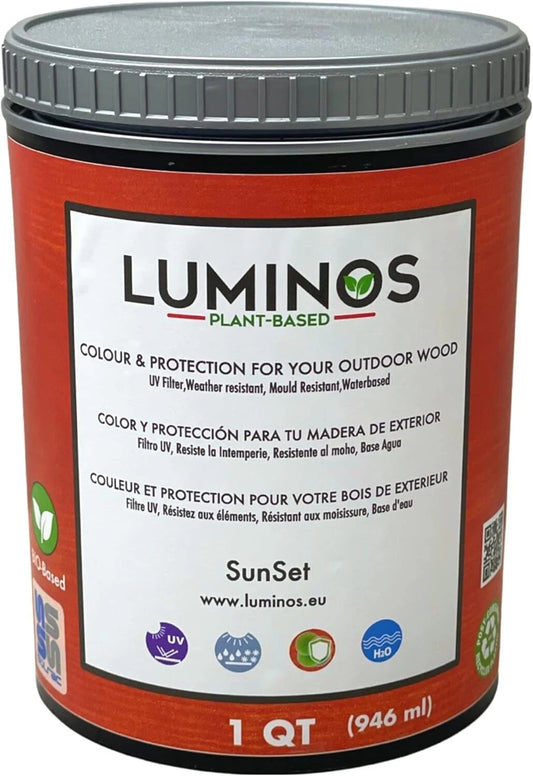 Luminos LUM1119 - Sunset- Oudoor Water-Based Wood Finish Stain Protector 1QT