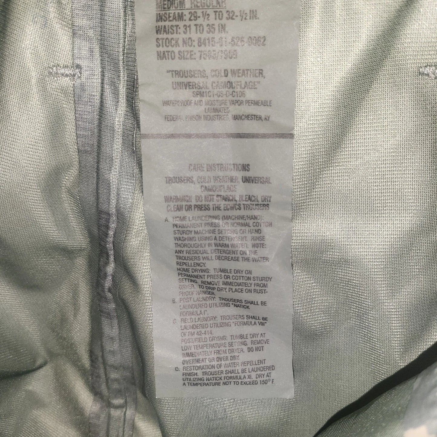 Army Cold Weather Trousers Universal Digital Camouflage Cargo Waterproof Pants