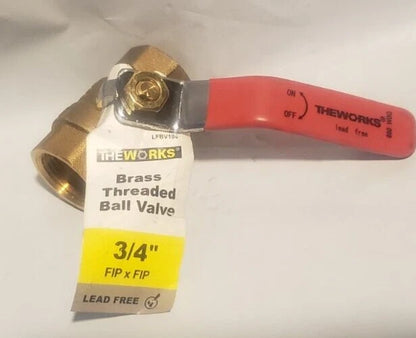 NEW - TheWorks 3/4 in. Brass FIP x FIP Threaded Full Port Ball Valve LFBV104