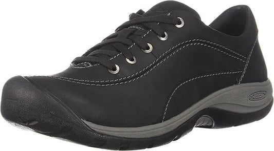 KEEN Women's Presidio 2 Leather Low Height Oxfords Black/Steel Grey Size 5 Med