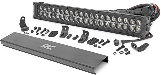 Rough Country 20" Black Series Dual Row LED CREE Light Bar | White DRL - 70920BD