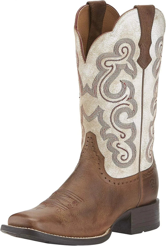 ARIAT 11" Quickdraw Calf Width Full Sandstorm/Distressed White Womens US9.5 Wide