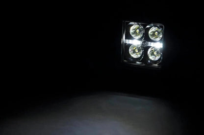 Rough Country 2" Black Series Square LED Cube Lights | White DRL - 70903BLKDRL