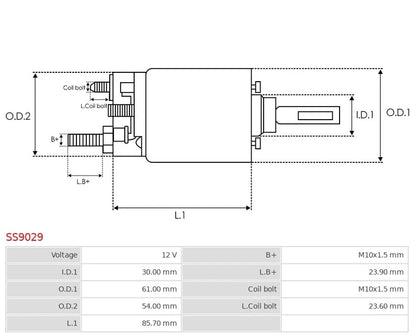 *NEW* AS-PL Starter motor solenoid SS9029 Replacement for: ISKRA / LETRIKA