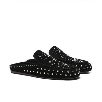 Zadig and Voltaire Studded Suede Sleeper Mules Noir Black - EU Size 40 - US 9 -