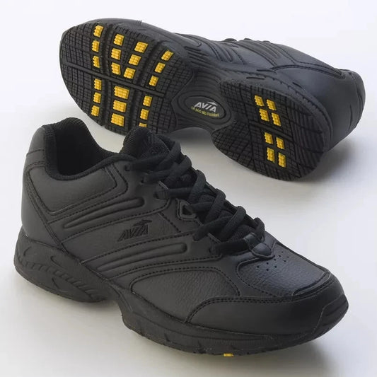 Size US 6.5 - AVIA Black Slip Resistant WOMEN'S ATHLETIC SHOE - AVIA-325WW