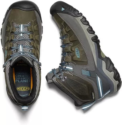 KEEN Women Targhee 3 Mid Height Waterproof Hiking Magnet/Atlantic Blue Size 5