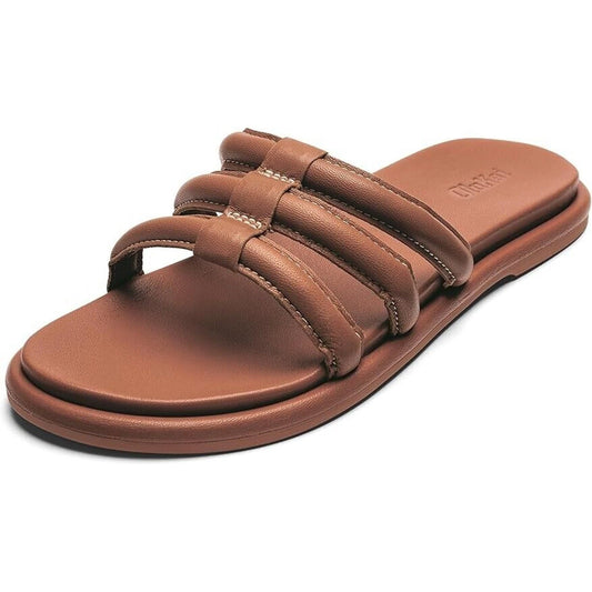 OLUKAI Tiare Women's Slide Sandals Premium Leather & Stylish Fox/Fox size 10