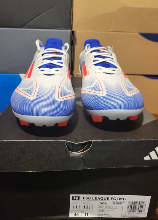 Adidas F50 League FG - White/Red/Blue IE0601 Men Size 11.5 / Women Size 12.5