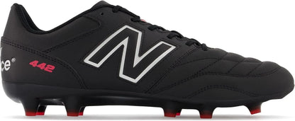 New Balance Men's 442 V2 Team FG Soccer Shoe, Black/White, Medium, Size 10
