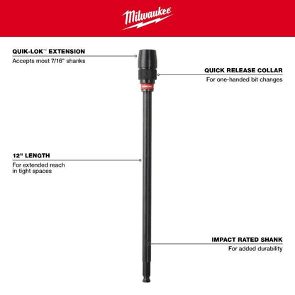 Milwaukee 48-28-1040 12-by-7/16-Inch Universal Quik-Lok Extension