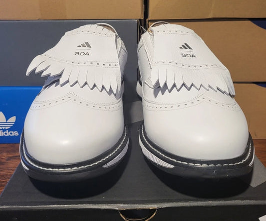 Adidas MC87 BOA Golf Shoes - Cloud White/Iron Metallic/Core Black Men Size 12.5
