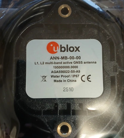 Ublox ANN-MB-00-00 series L1/L2 multi-band, high precision GNSS antenna