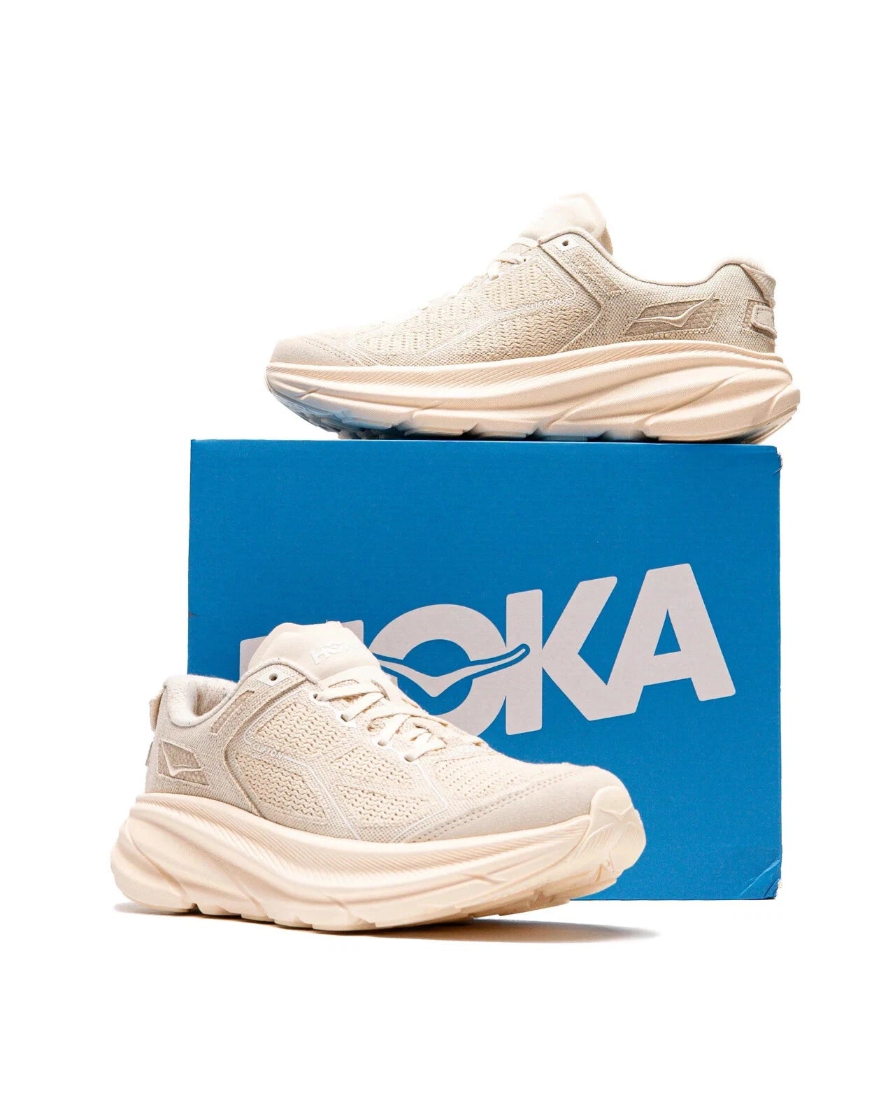 Hoka One One Vibrant Bloom CLIFTON ONE9 - ALABASTER / CIELO BLUE Size 9.5