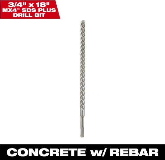 Milwaukee 3/4 in x 18 in 4-Cutter SDS-PLUS Carbide Drill Bit 48-20-8320