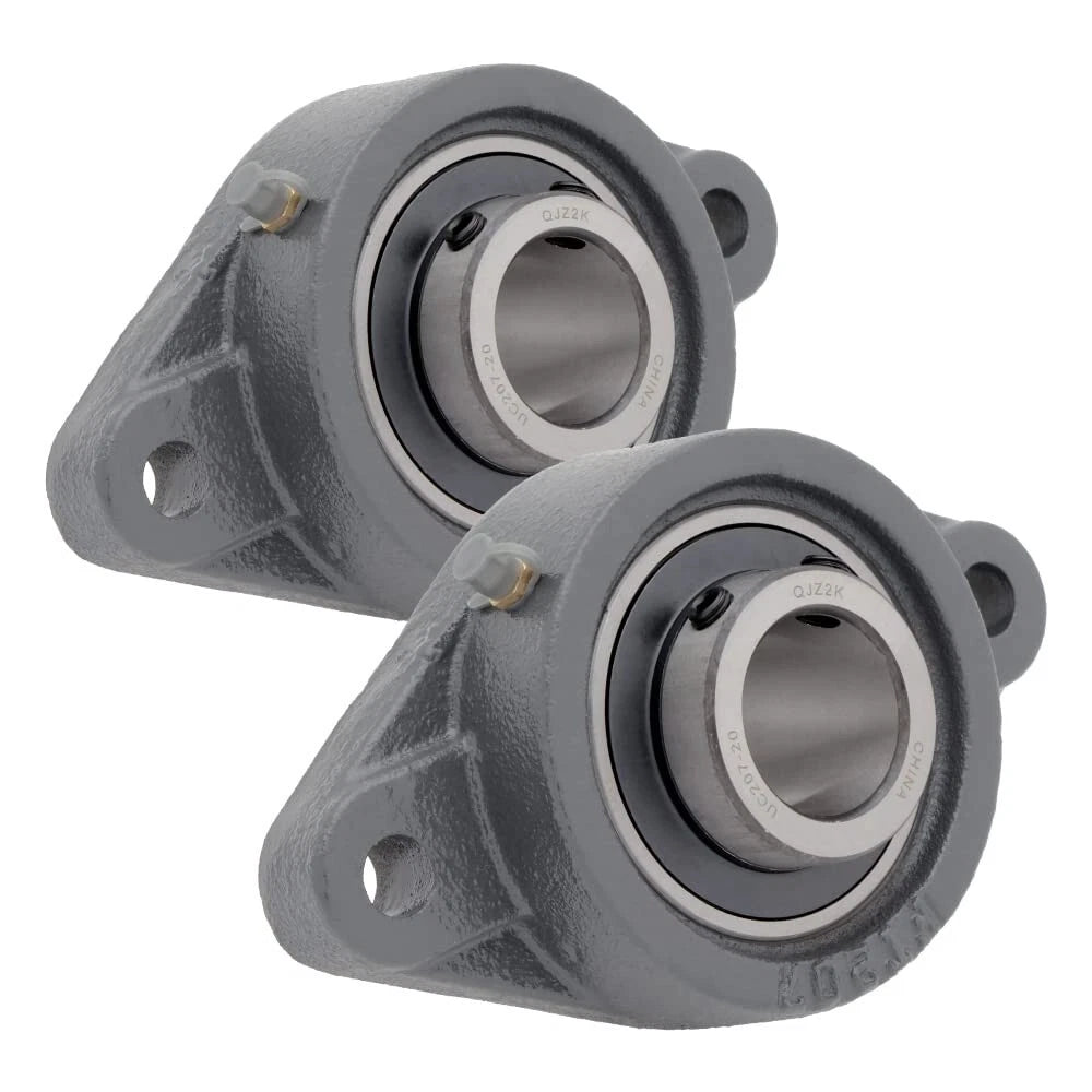 [Qty.2] UCFT207-20 2-Bolt Flange Bearing Unit w/ Set-Screw Lock [1-1/4" Bore]