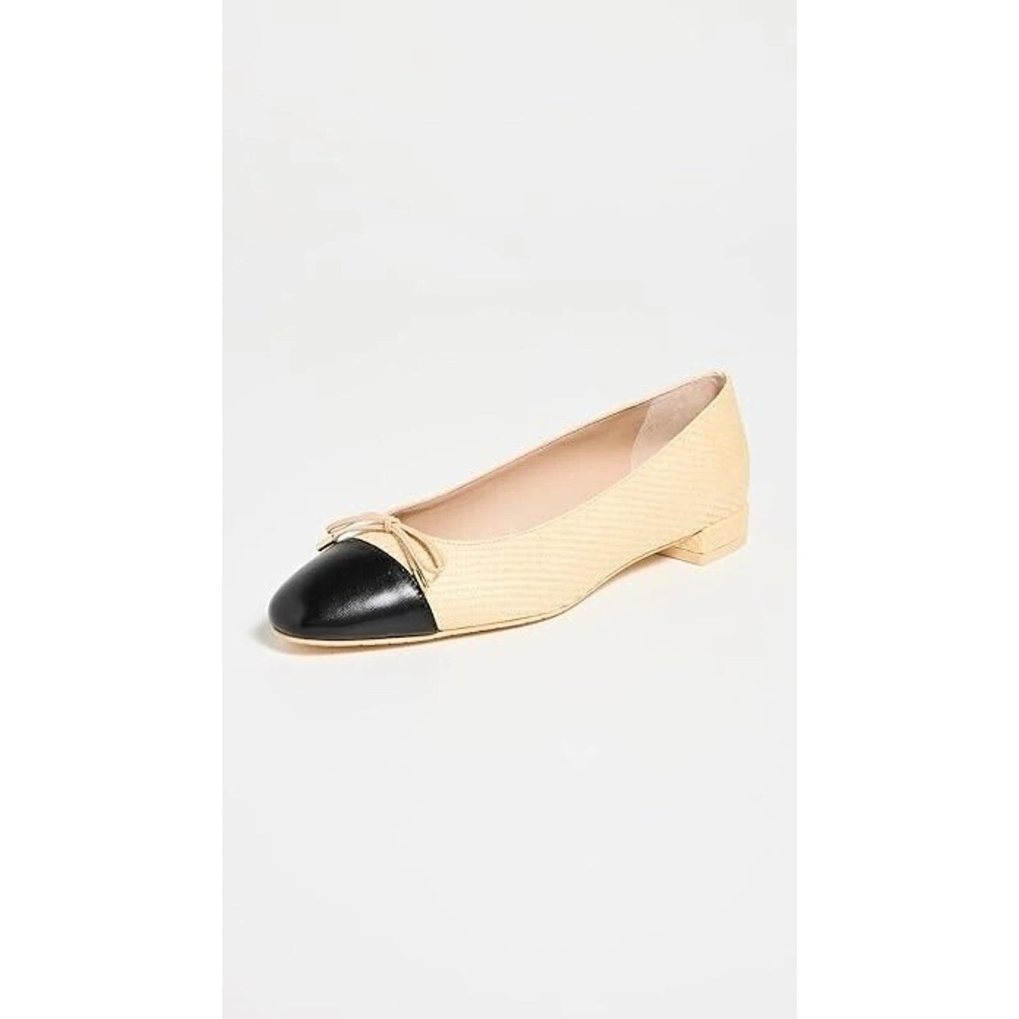 NEW Stuart Weitzman Sleek Bow Flats, Wheat/Black, US 11 Medium, FREE SHIPPING