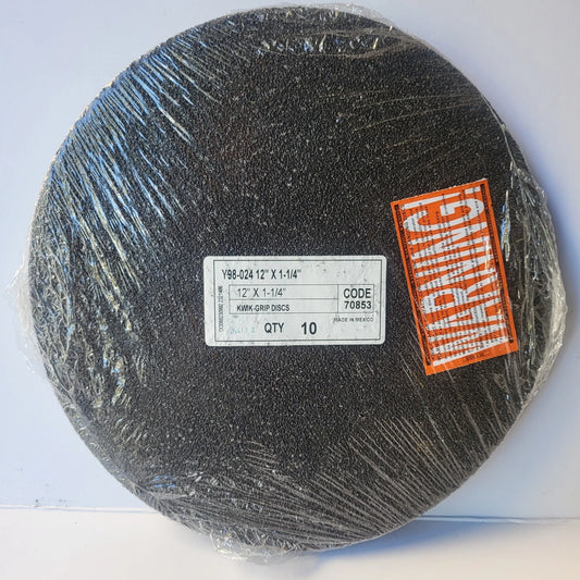 NEW KWIK-GRIP DISCS Y98-024 12" X 1-1/4" 70853 (10 PC) **FREE SHIPPING**