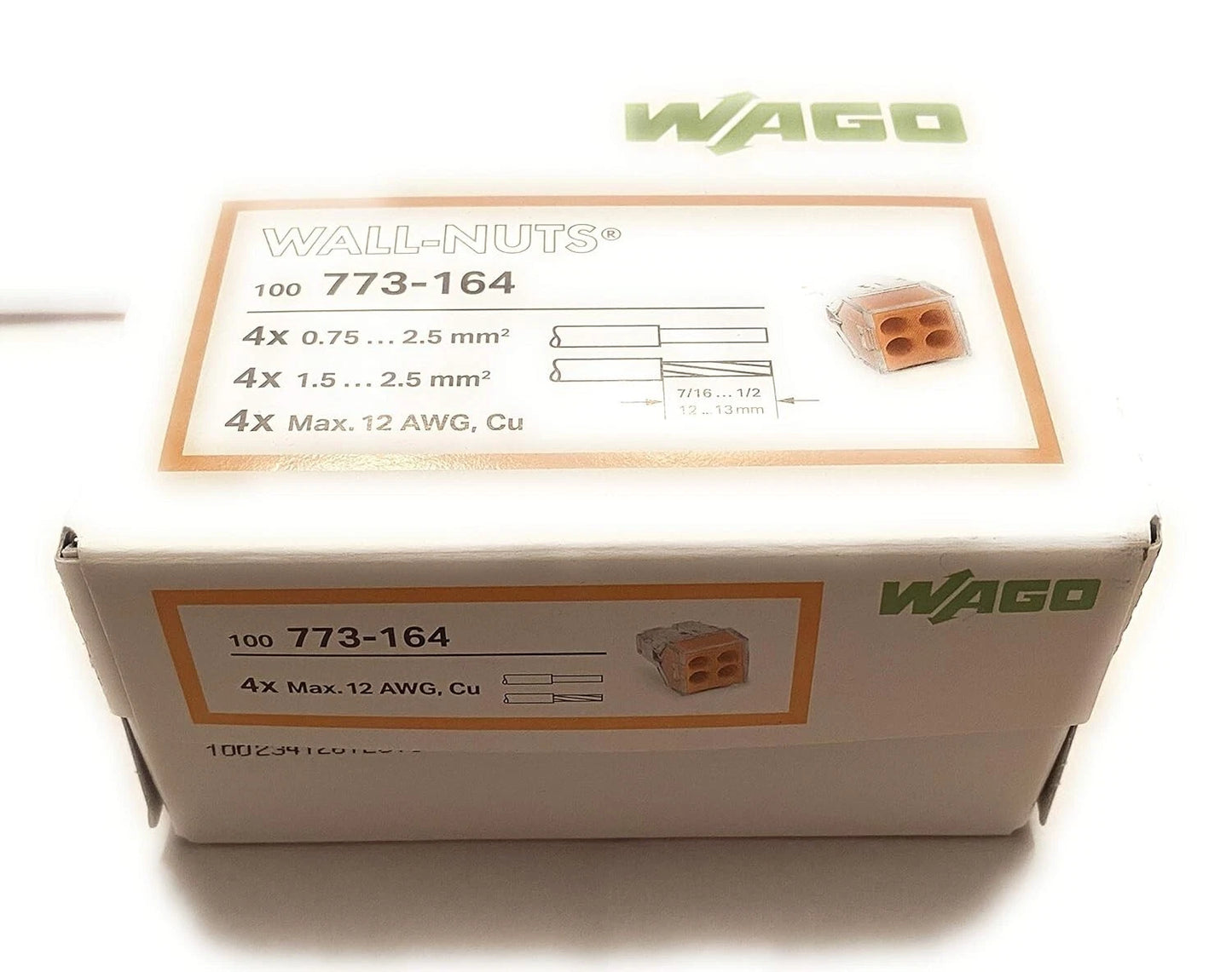 New 25-pcs WAGO 773-164 Wall-nuts 4-Conductor Push Wire Connector 18-12 AWG