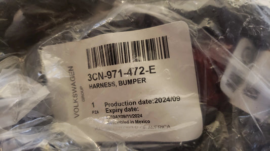 NEW - Genuine Volkswagen 3CN-971-472-E Bumper Harness