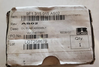 NEW - RICARDO OIL PUMP - W00407881 - 9F1.315.015 AS02 - FREE SHIPPING