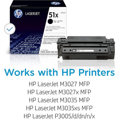 HP 51X Black High-yield Q7551XD Dual Pack Toner Cartridge For LaserJet P3005