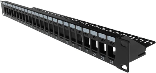 Vertical Cable 24-Port Blank Patch Panel 1U Rack Mount Design